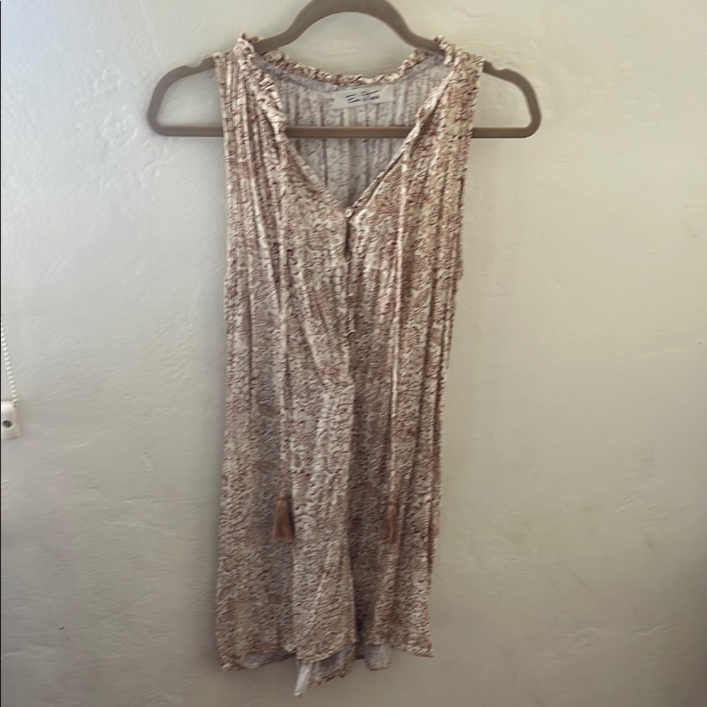 Floral Sleeveless short jumpsuit with Tassels size small